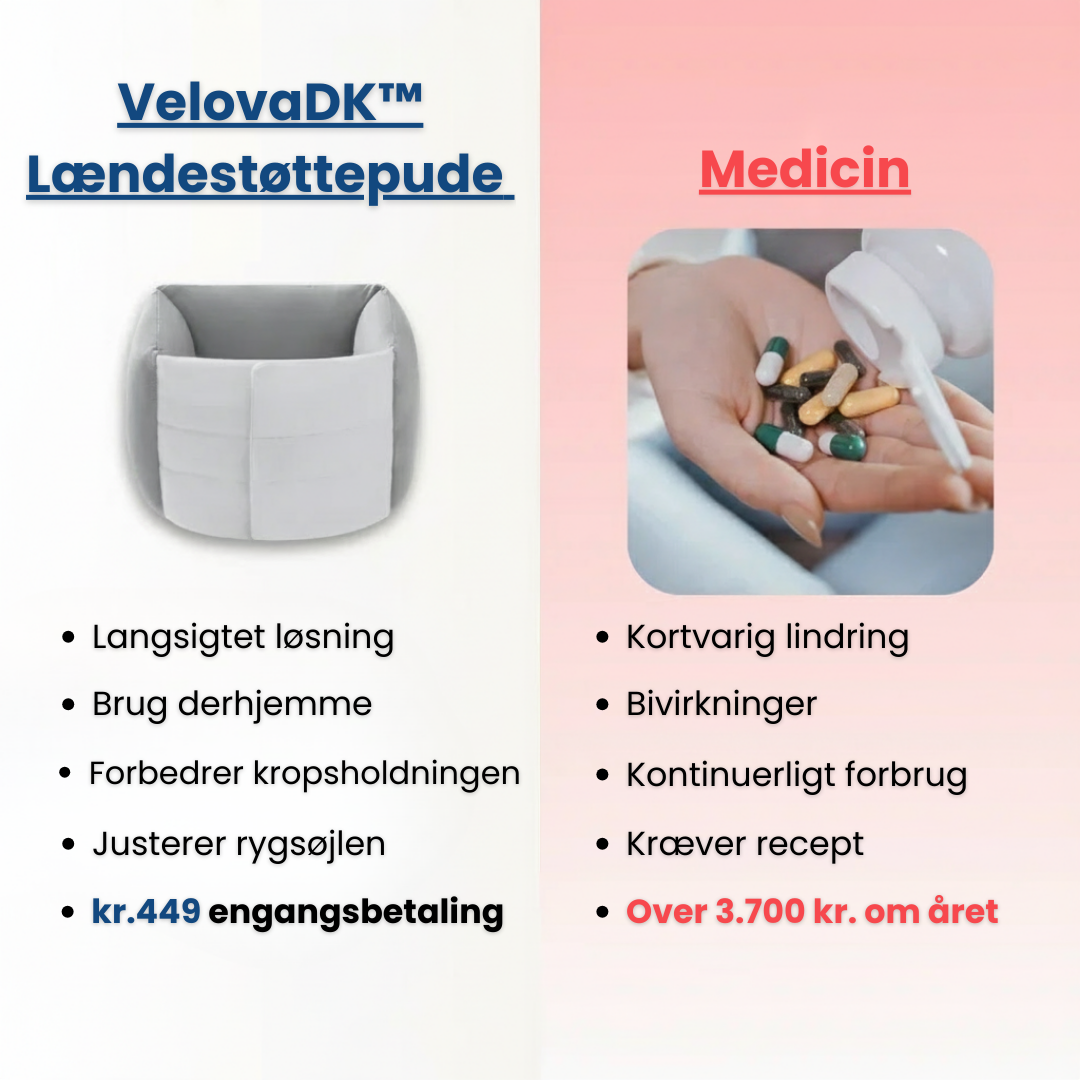 VelovaDK™ Lændestøttepude – Ergonomisk Søvnstøtte
