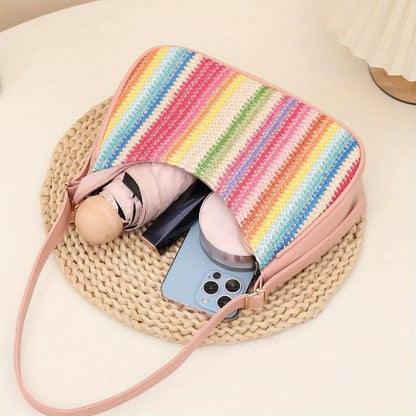 Sunset Aura™ Straw Shoulder Bag