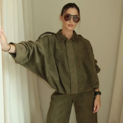 VIRAL Suedine Bomber Jacket