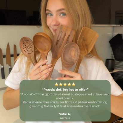 VelovaDK Eksklusive Teaktræsredskaber | 7-delt Sæt uden Toksiner